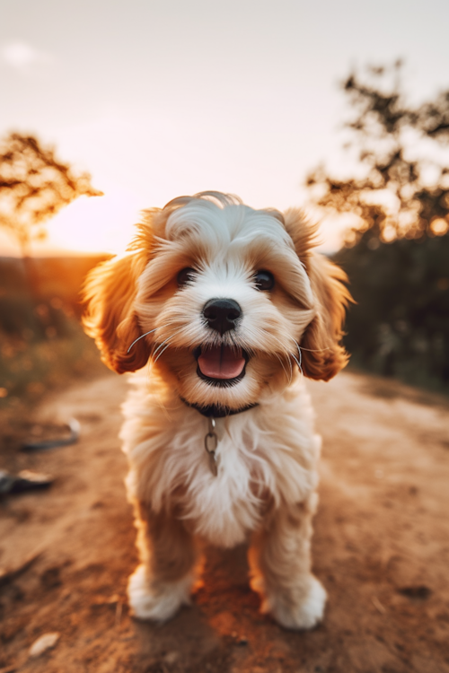 Cheerful Cavachon Puppy